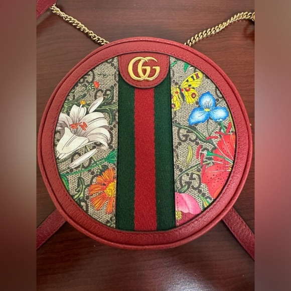 ❤️💋VALENTINES DAY SALE💋❤️ GUCCI Ophidia Supreme GG Canvas Floral Round Backpack - Picture 14 of 17